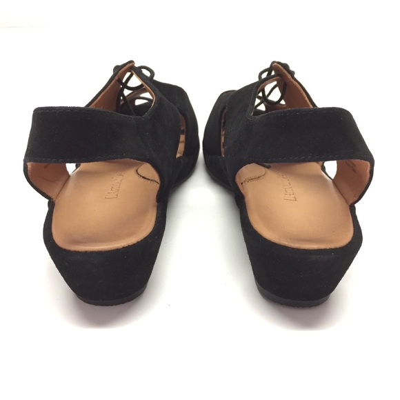 L'Amour Des Pieds 10 Brettany Black Suede Sandals - Picture 5 of 8